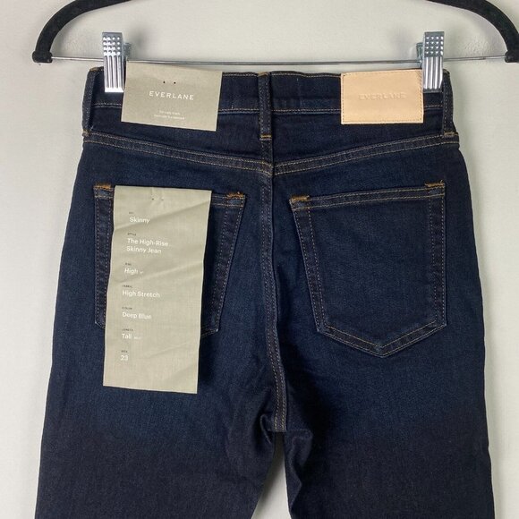 Everlane The High Rise Skinny Jeans Womens 23T 23 Tall Blue Dark Wash Stretch - Picture 6 of 12